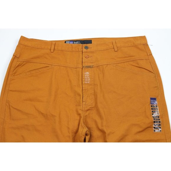 NOS Vintage 90s Marithe Francois Girbaud Mens 44x32 Baggy Loose Fit Jeans Orange - Picture 2 of 11